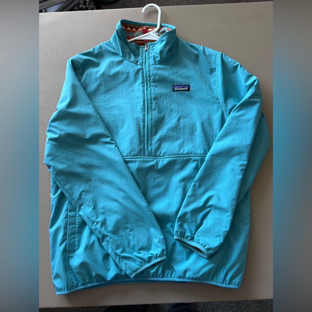 Patagonia Reversible Teal Pullover with Aztec Print Rare, Vintage - Picture 3 of 6